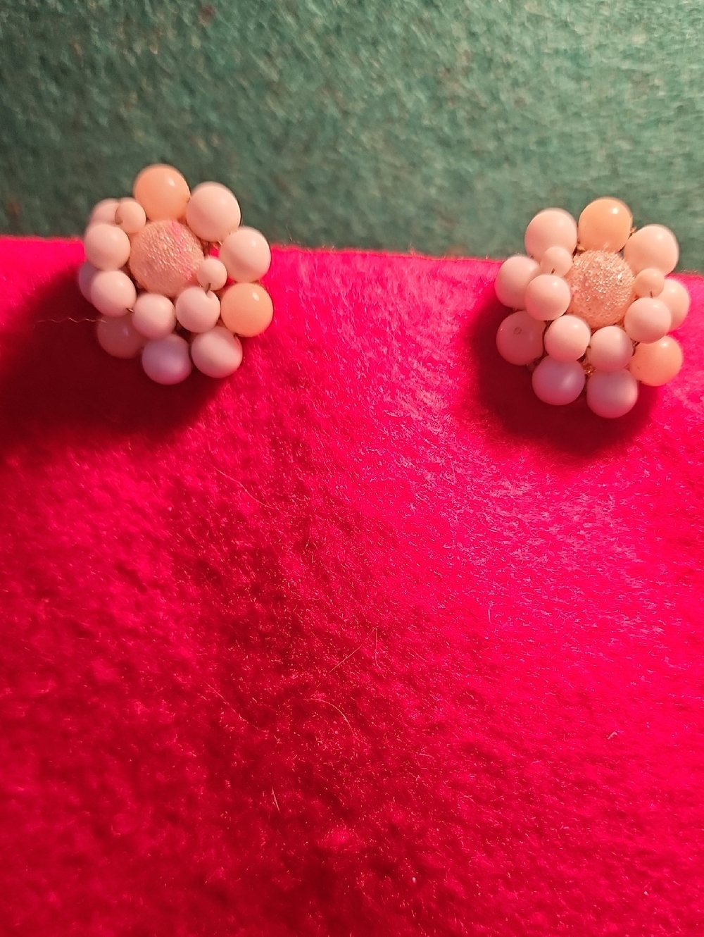 Pink Floral Cluster Stud Earrings - Women Jewelry